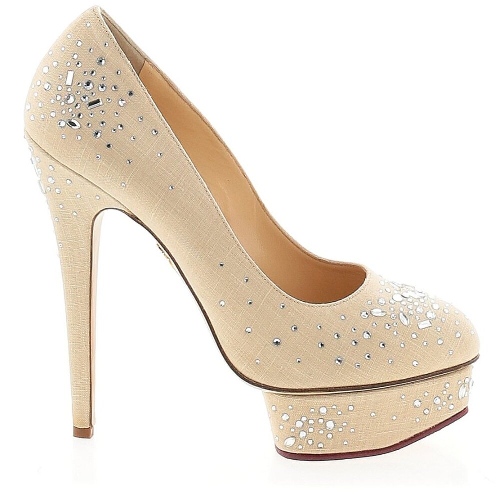 Brand Charlotte Olympia Bejewelled Dolly Platform Pumps SZ 39 MSRP $895